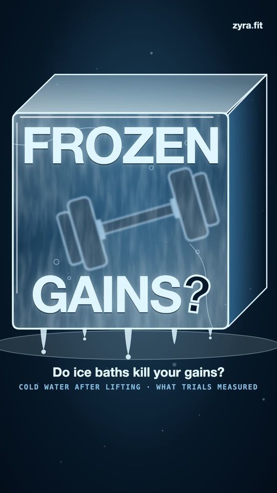 Opening frame of the Zyra film "Do ice baths kill your gains?"