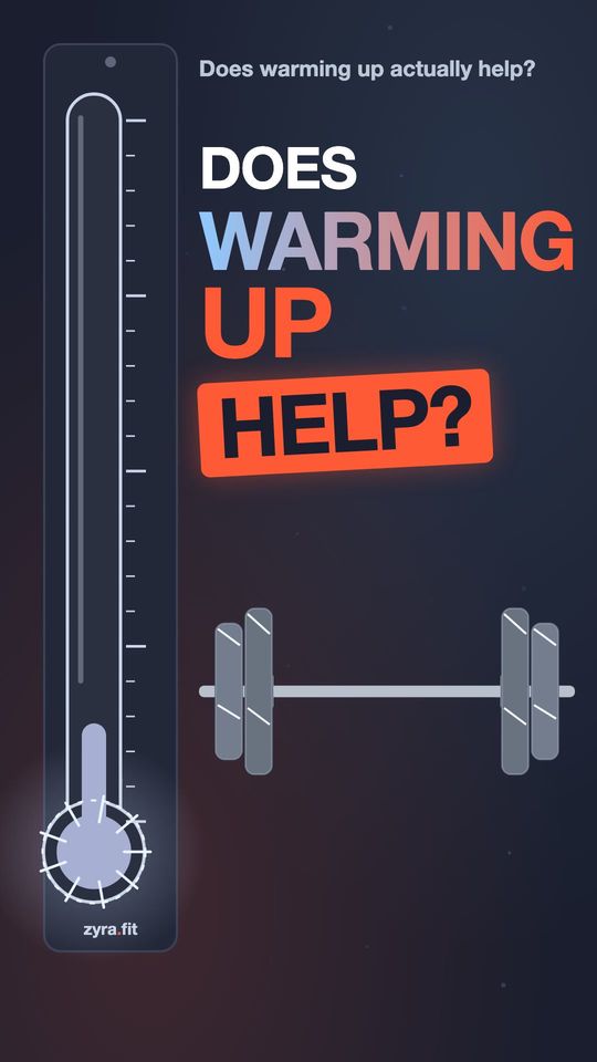 Opening frame of the Zyra film "Does warming up actually help?"