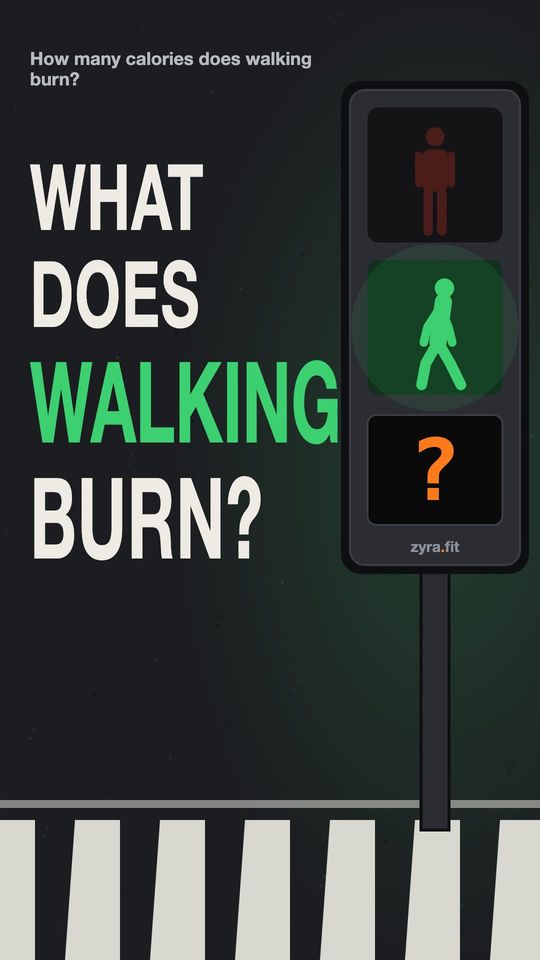 Opening frame of the Zyra film "How many calories does walking burn?"