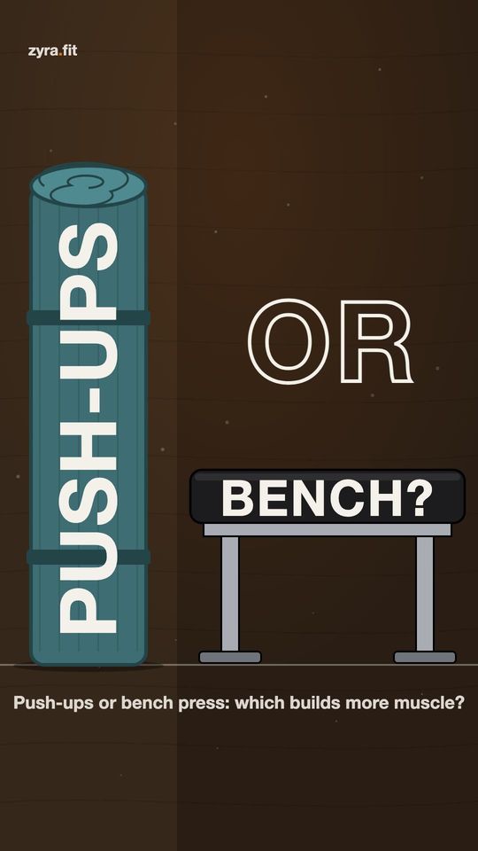 Opening frame of the Zyra film "Push-ups or bench press: which builds more muscle?"