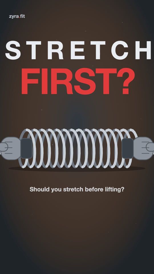 Opening frame of the Zyra film "Should you stretch before lifting?"